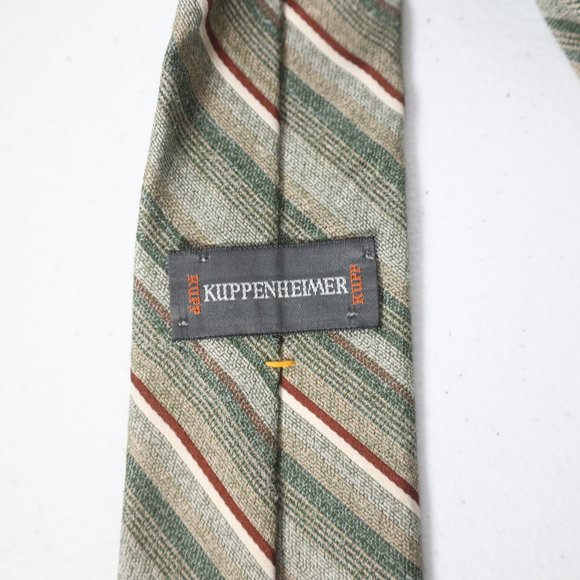 Kippenheimer Stripes Mens Neck Tie Gray Red - Picture 2 of 3